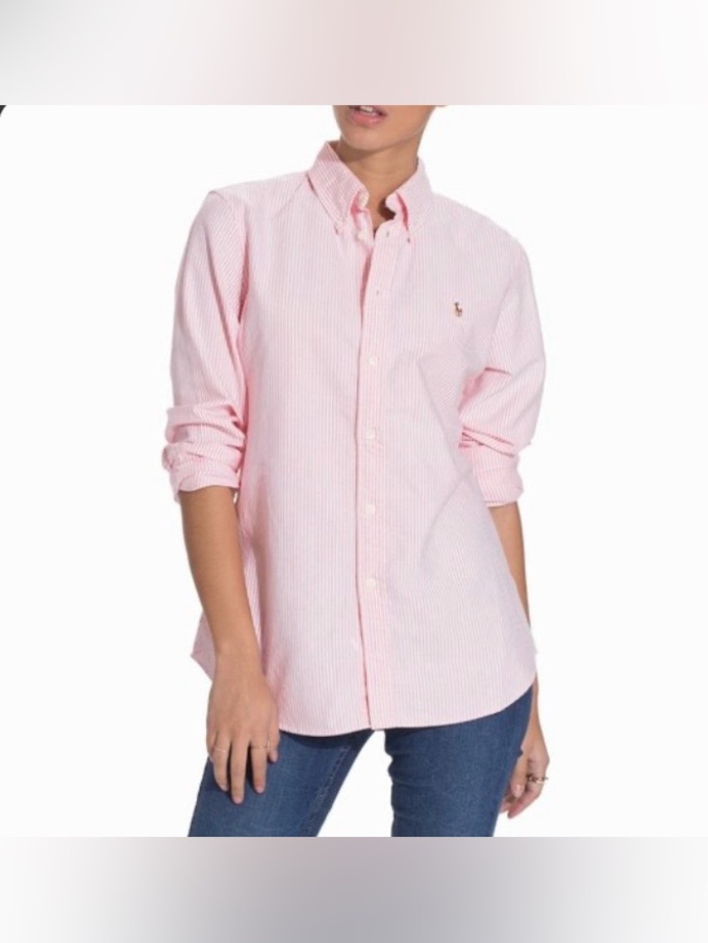 Ralph Lauren Pink Striped Long-Sleeve Button-Down Shirt size s